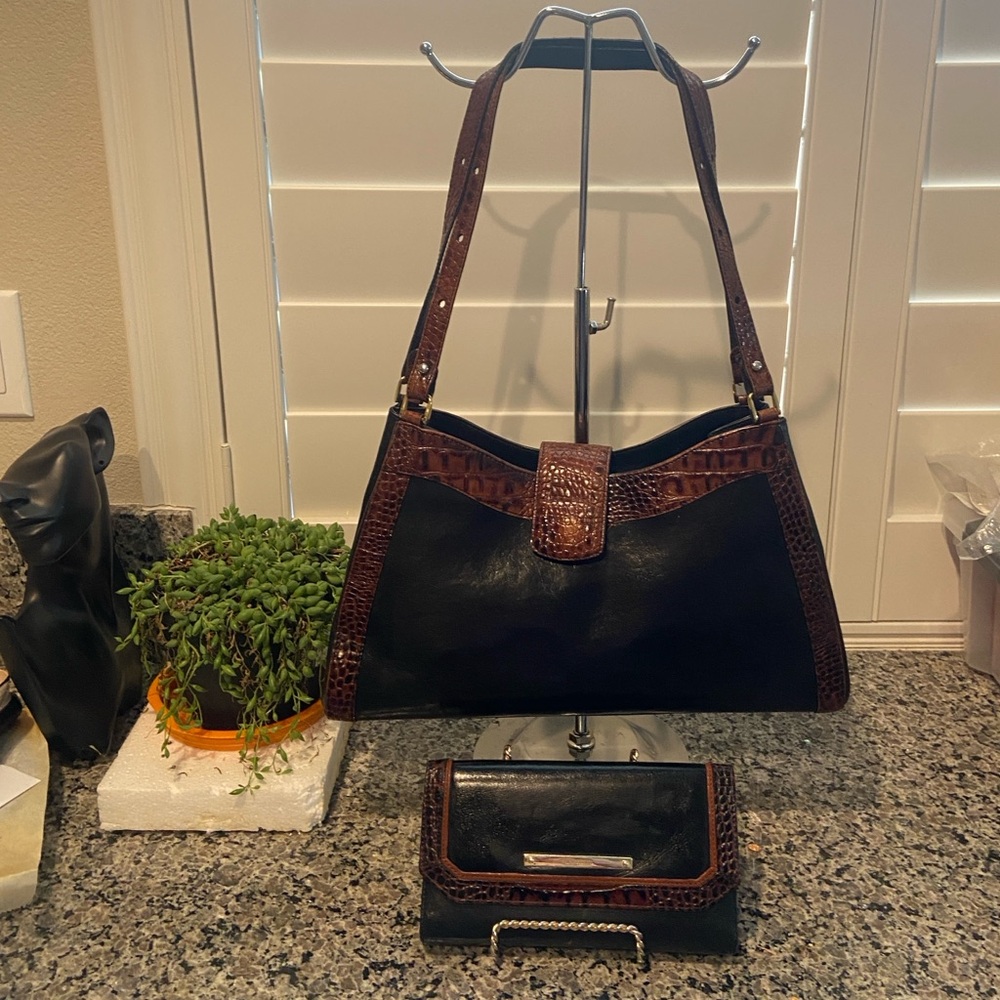 Brahmin 2PC Set EUC Vintage Avery Tucson Bag & Wallet
